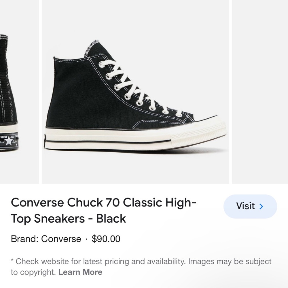 Converse Chuck 70 Classic High-Top Sneakers - Black and White